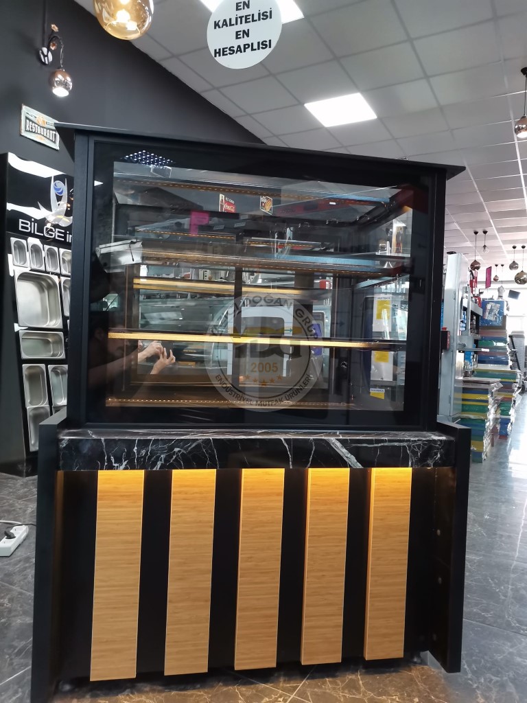 100 CM PASTA DOLABI - AHŞAP ÇİZGİLİ - Görsel 4