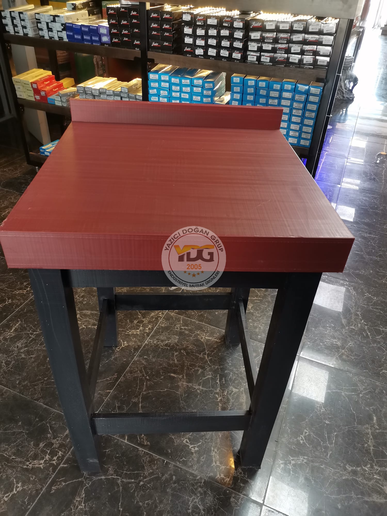 POLYEMİT TEZGAH 60*60*85 CM-ET DOĞRAMA-ET KÜTÜĞÜ - Görsel 4
