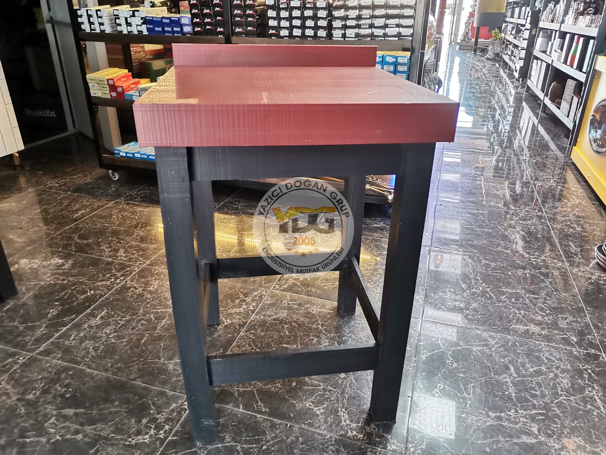 POLYEMİT TEZGAH 60*60*85 CM-ET DOĞRAMA-ET KÜTÜĞÜ - Görsel 3